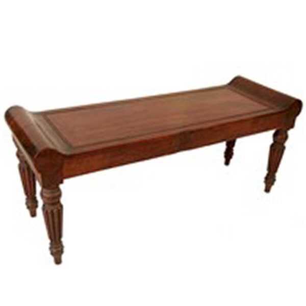 An early 19th century mahogany window seat or stool
