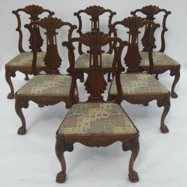 Set of six 18th century walnut chairs in the manner of Giles Grendey