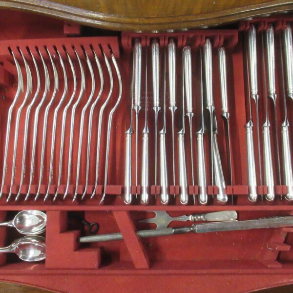 A silver canteen of cutlery