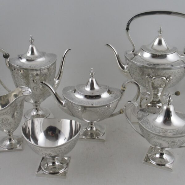An American Sterling silver six piece tea set